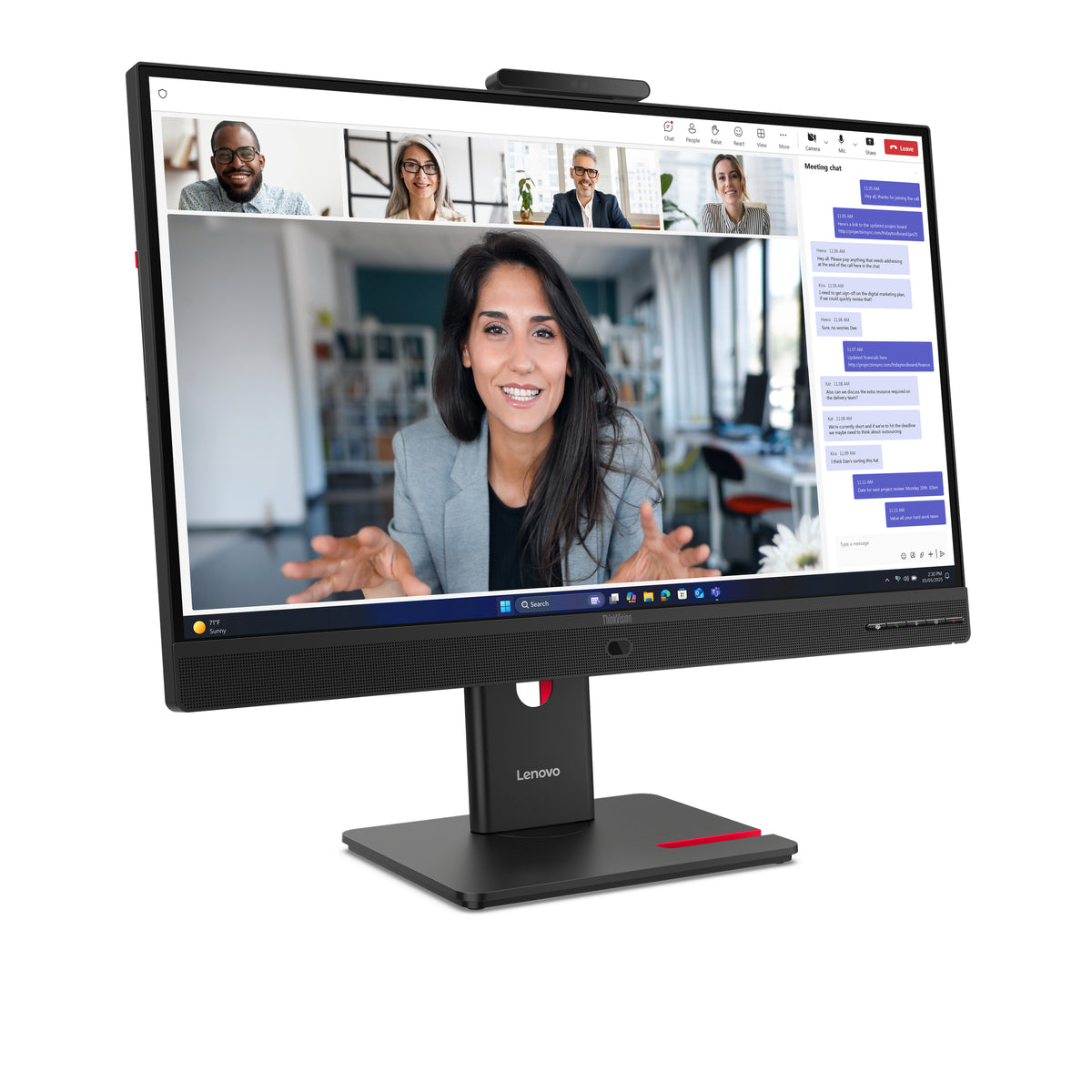 Lenovo Monitor ThinkVision T24-4v 24" IPS FHD AG 4ms 250cd 1500:1 120Hz HUB Camera Speakers Mic Tilt Swivel Lift Pivot