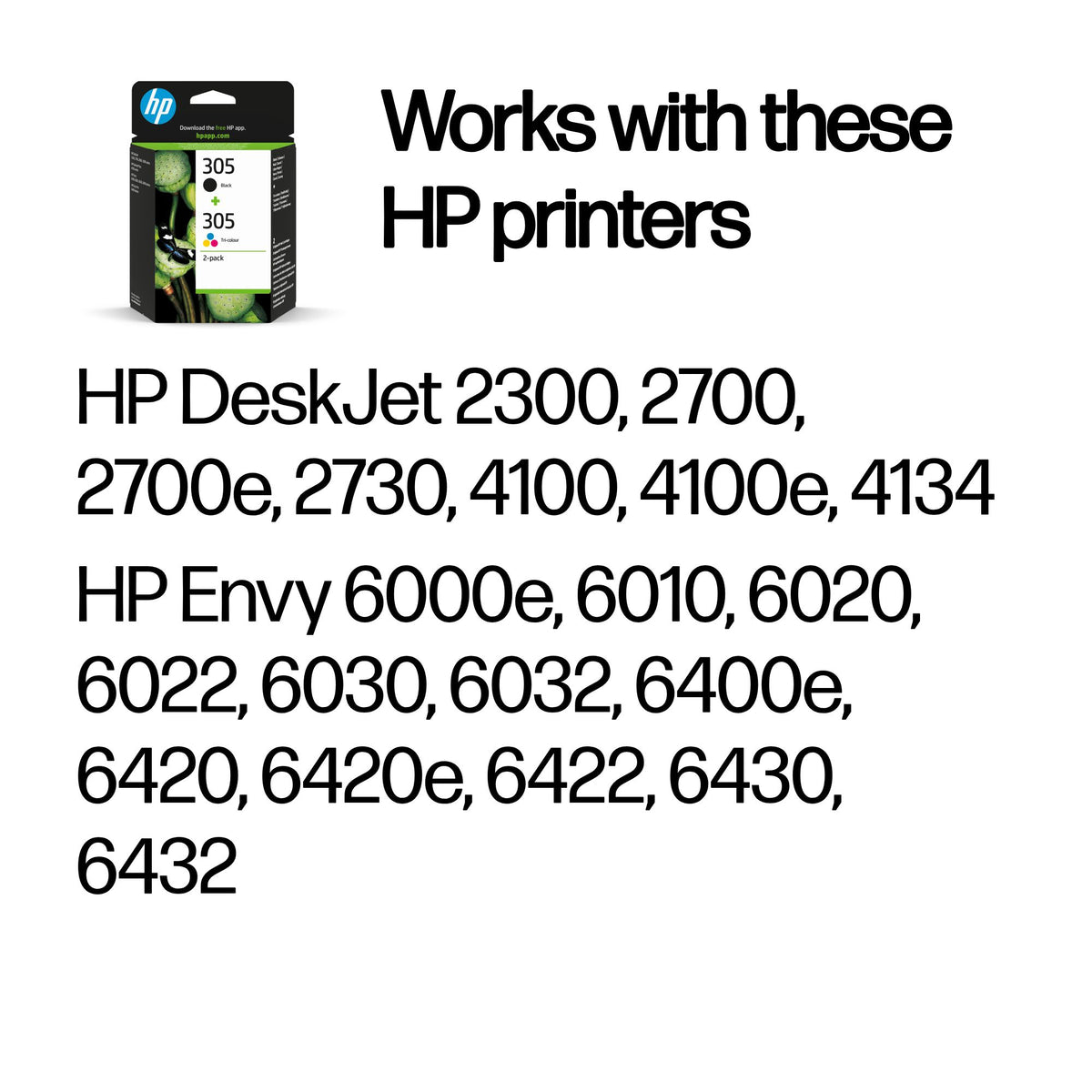 HP Inc. HP 305 2-PACK TRI-COLOR/Black/ORIGINAL INK CARTRIDGE
