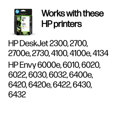 HP Inc. HP 305 2-PACK TRI-COLOR/Black/ORIGINAL INK CARTRIDGE