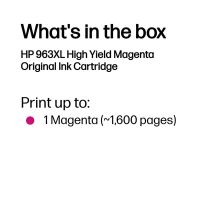 HP Inc. HP 963XL HIGH YIELD MAGENTA/ORIGINAL INK CARTRIDGE