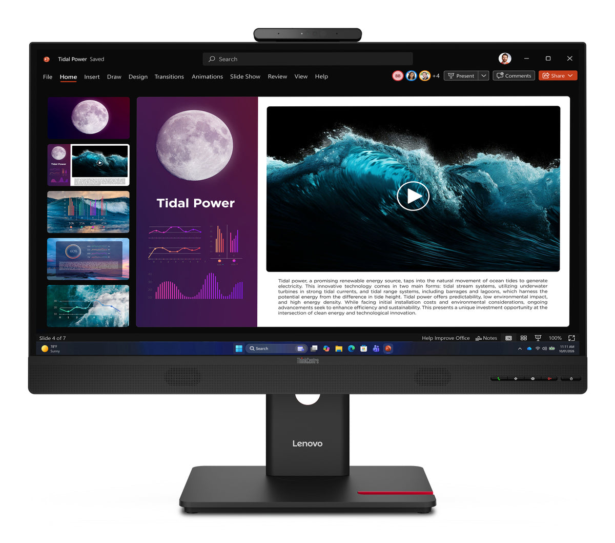 Lenovo Monitor ThinkVision TIO27 G7 27" IPS QHD AG 4ms 350cd 1500:1 120Hz HUB Speakers Camera Tilt Swivel Lift Pivot