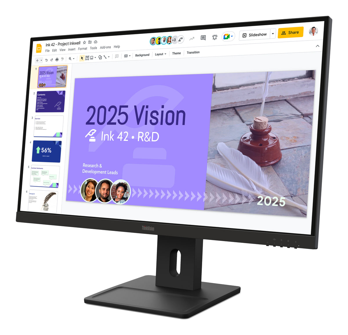 Lenovo Monitor Lenovo ThinkVision E27Q-40 - LED monitor - 27" - 2560 x 1440 QHD @ 100 Hz - IPS - 350 cd/m² - 1500:1 - 4 ms - 2xHDMI, DisplayPort - speakers - raven black