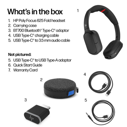 HP Inc. HP POLY FOCUS 625 FOLD Stereo/Bluetooth Headset