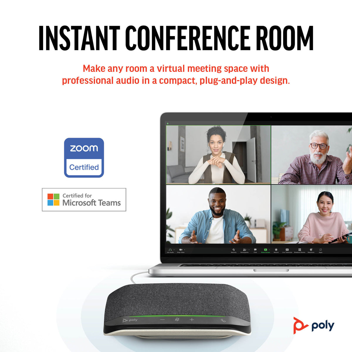HP Inc. Poly Sync 10 USB-A USB-C Speakerphone