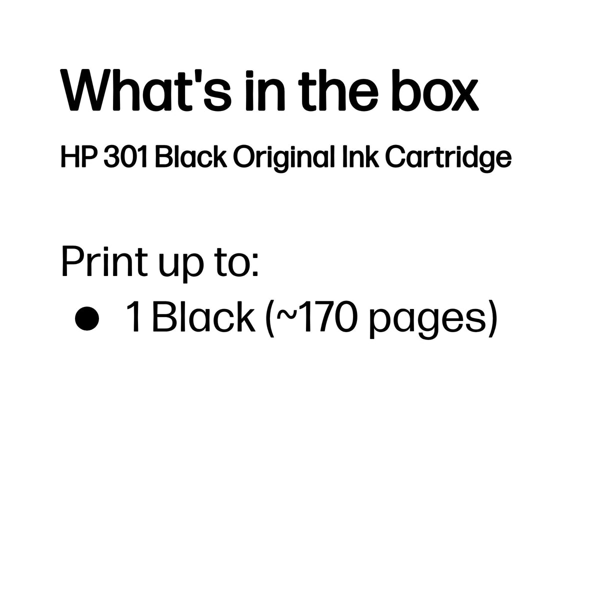 HP Inc. HP 301 Black ORIGINAL INK/EN/PL/HU/CZ/SL CARTRIDGE