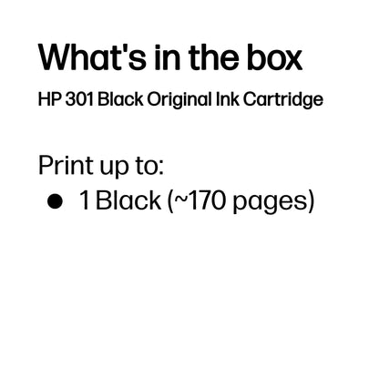HP Inc. HP 301 Black ORIGINAL INK/EN/PL/HU/CZ/SL CARTRIDGE