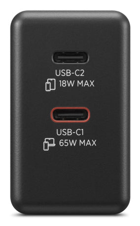 Lenovo Accessories Dual USB-C 65W GaN Charger Black - EU
