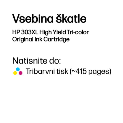 HP Inc. HP 303XL HIGH YIELD TRI-COLOR/ORIGINAL INK CARTRIDGE