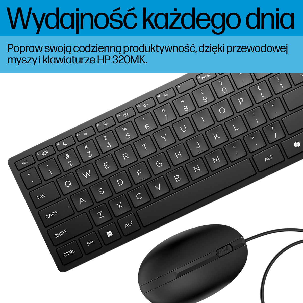 HP Inc. HP WIRED 320 Mouse Keyboard/- ENGLISH