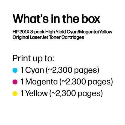 HP Inc. TONER CARTRIDGE 201X C/Y/M/TRIPLE PACK