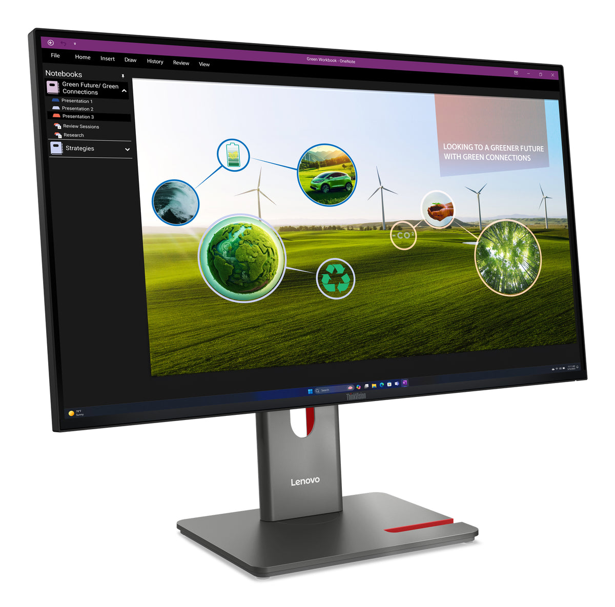Lenovo Monitor ThinkVision P27Q-40 27" IPS QHD AG 4ms 350cd 1500:1 120Hz Daisy HUB Tilt Swivel Lift Pivot