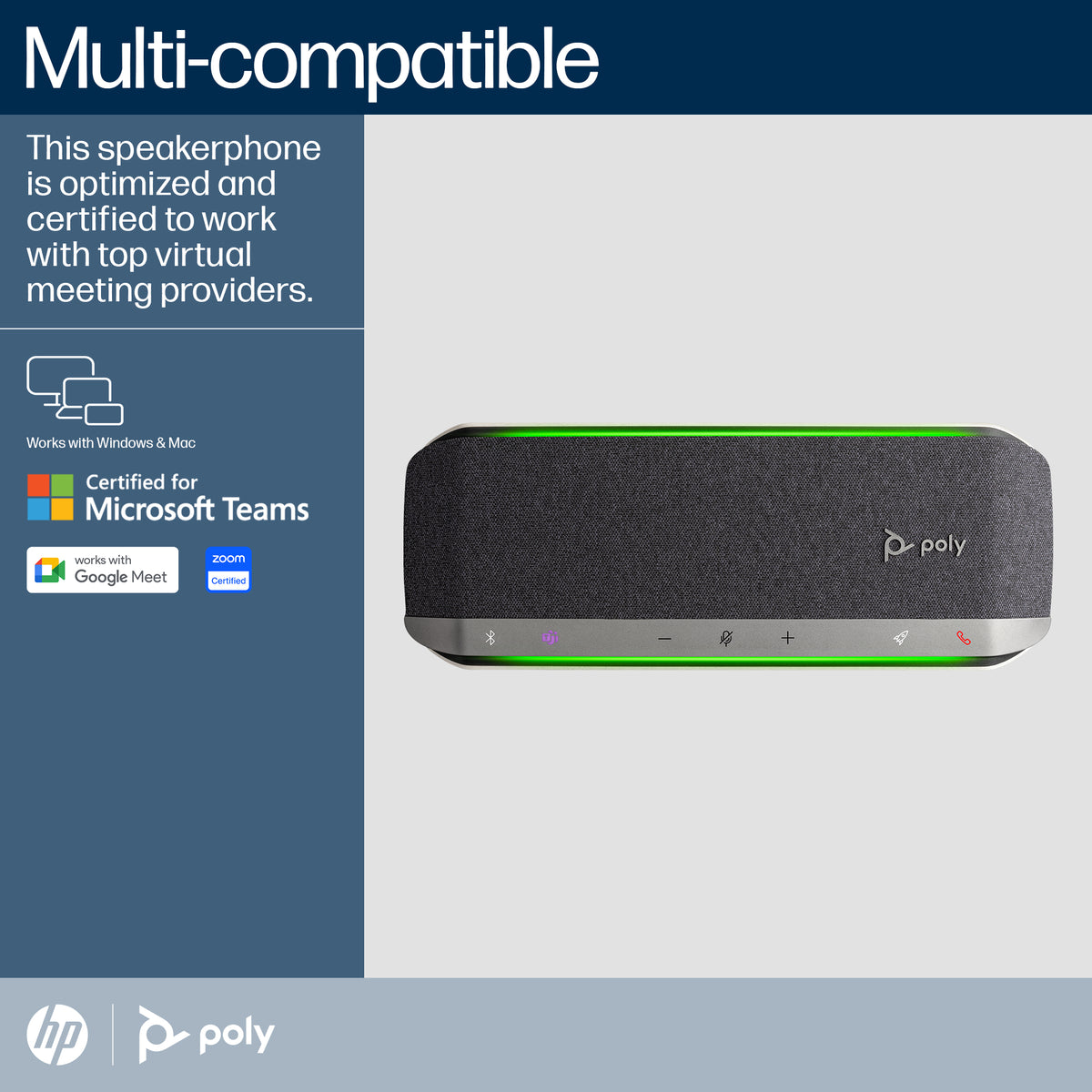 HP Inc. Poly Sync 40+ Microsoft Teams Certified USB-A USB-C Speakerphone +BT700 USB-A Adapter