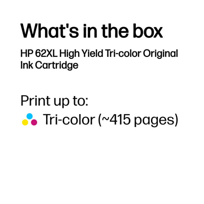 HP Inc. HP 62XL TRI-COLOR INK CARTRIDGE/EN/RU/FR/PL/CZ/HU
