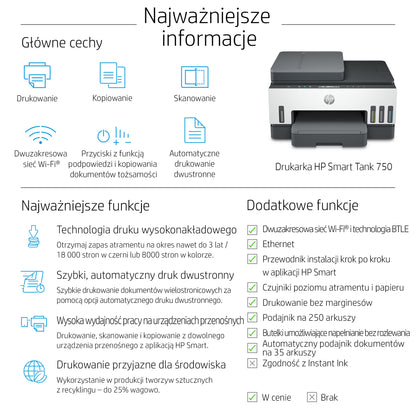 HP Inc. HP Smart Tank 750 All-in-One Printer