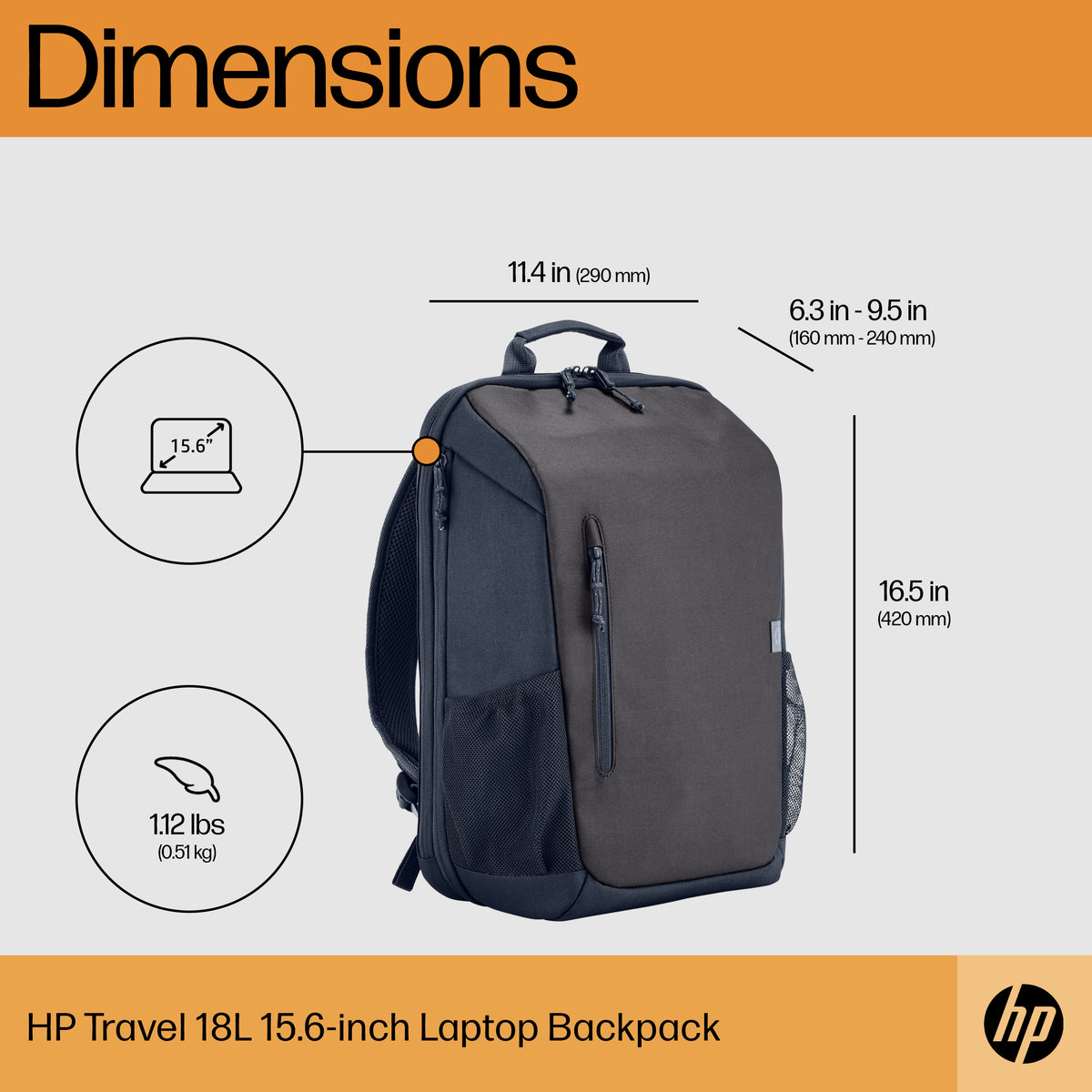 HP Inc. HP Travel 18L 15,6 IGR Laptop Backpack