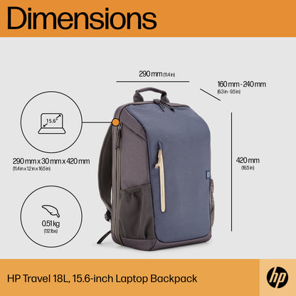 HP Inc. HP Travel LAPTOP BACKPACK 18L/IRON Grey 15.6 ZOLL