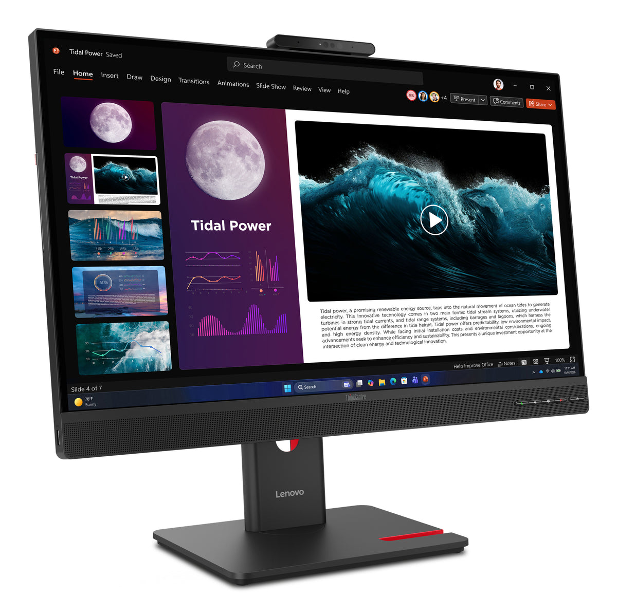 Lenovo Monitor ThinkVision TIO27 G7 27" IPS QHD AG 4ms 350cd 1500:1 120Hz HUB Speakers Camera Tilt Swivel Lift Pivot