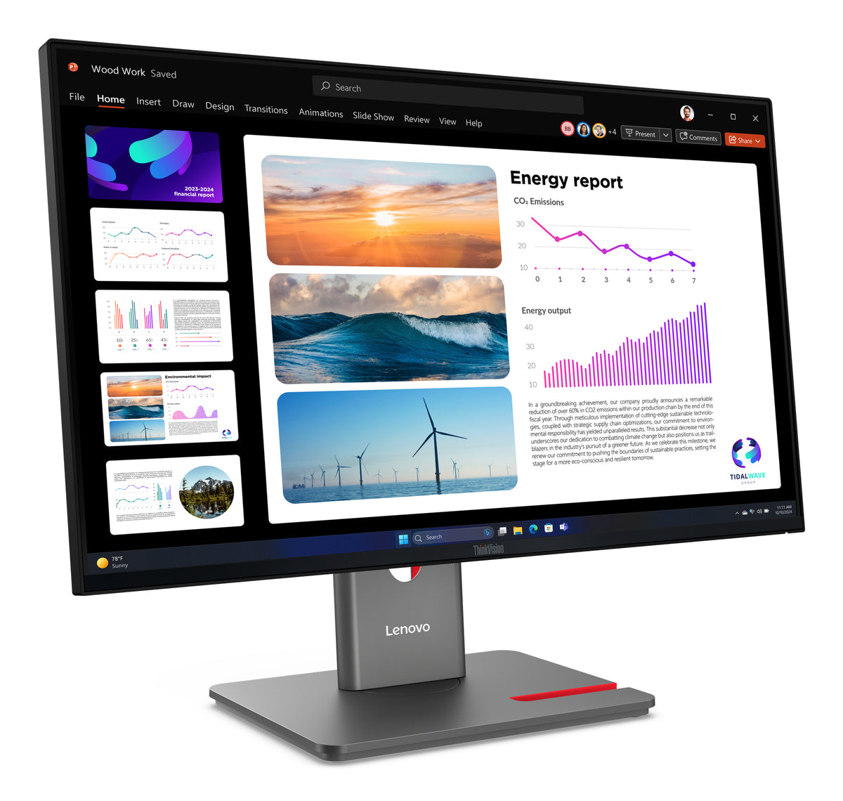 Lenovo Monitor ThinkVision P24Q-40 23,8" IPS QHD AG 4ms 300cd 1500:1 120Hz HUB Tilt Swivel Lift Pivot 3Y