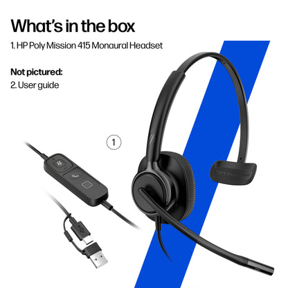 HP Inc. HP POLY MISSION 415 MONAURAL/USB WIRED Headset