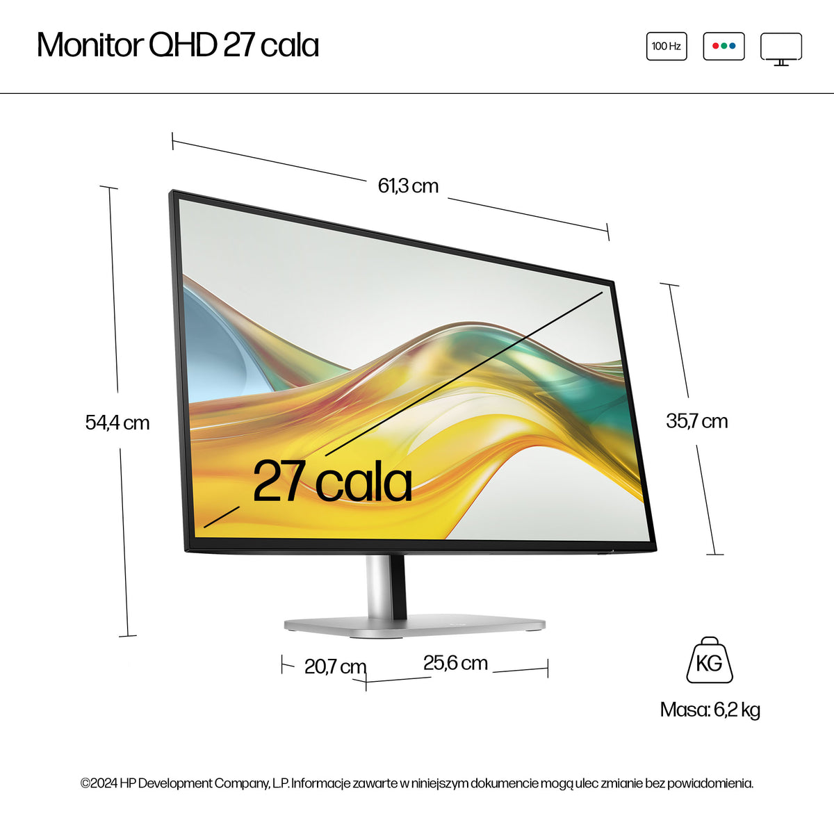 HP Inc. HP S5 Pro 527PQ 27 QHD (2560x1440) IPS 350n 5ms DP HDMI HAS USB-B 3/3/0