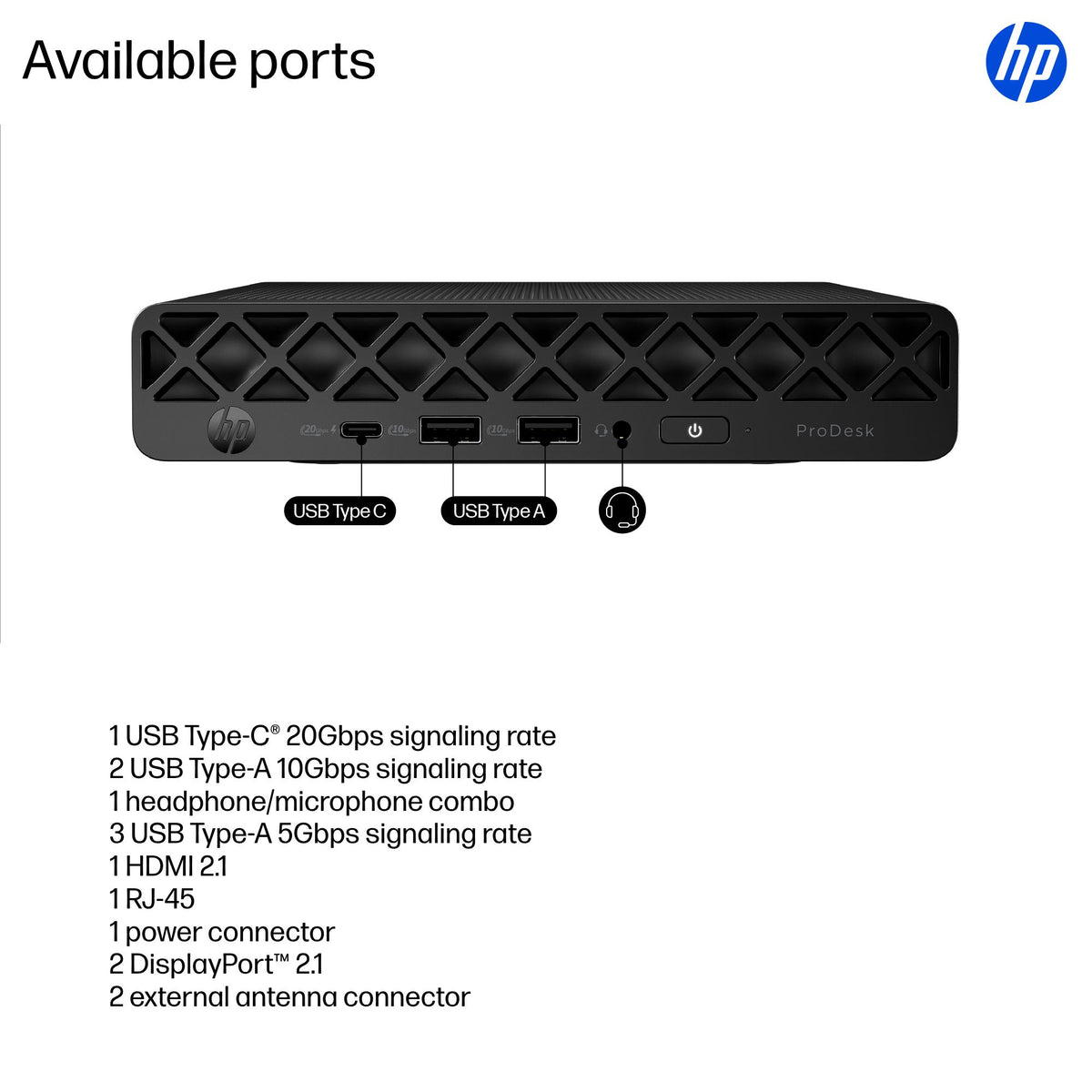 HP Inc. HP ProDesk 4 Mini G1i U7 265T 16GB 1TB Win11P 3/3/3