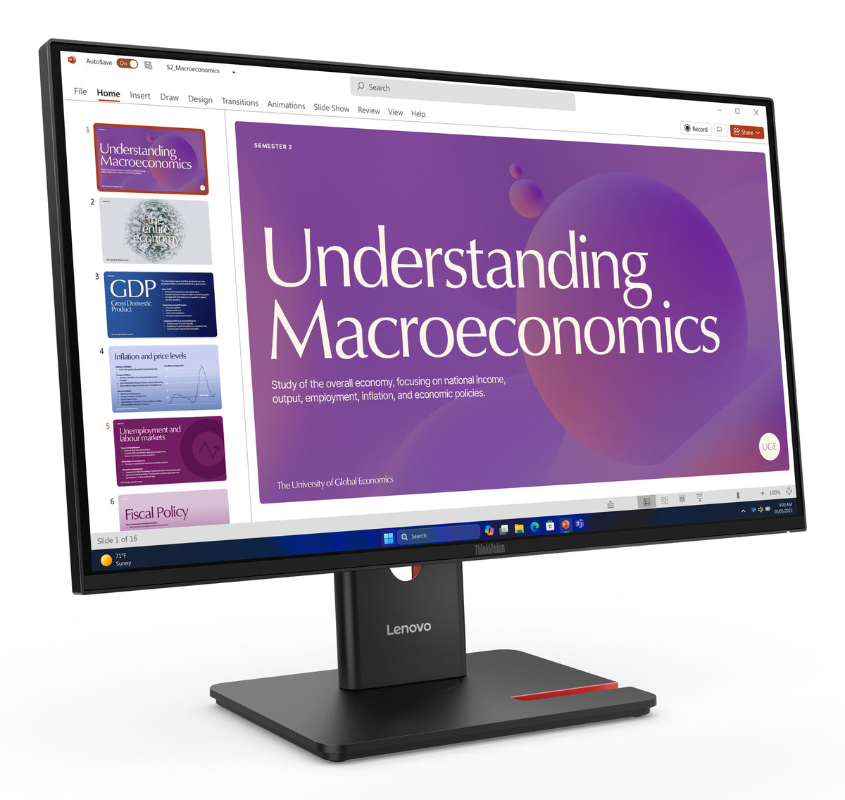 Lenovo Monitor ThinkVision T24D-40 23,8" IPS FHD 4ms 250cd 1500:1 120Hz Dock DaisyChain HUB Tilt Swivel Lift Pivot