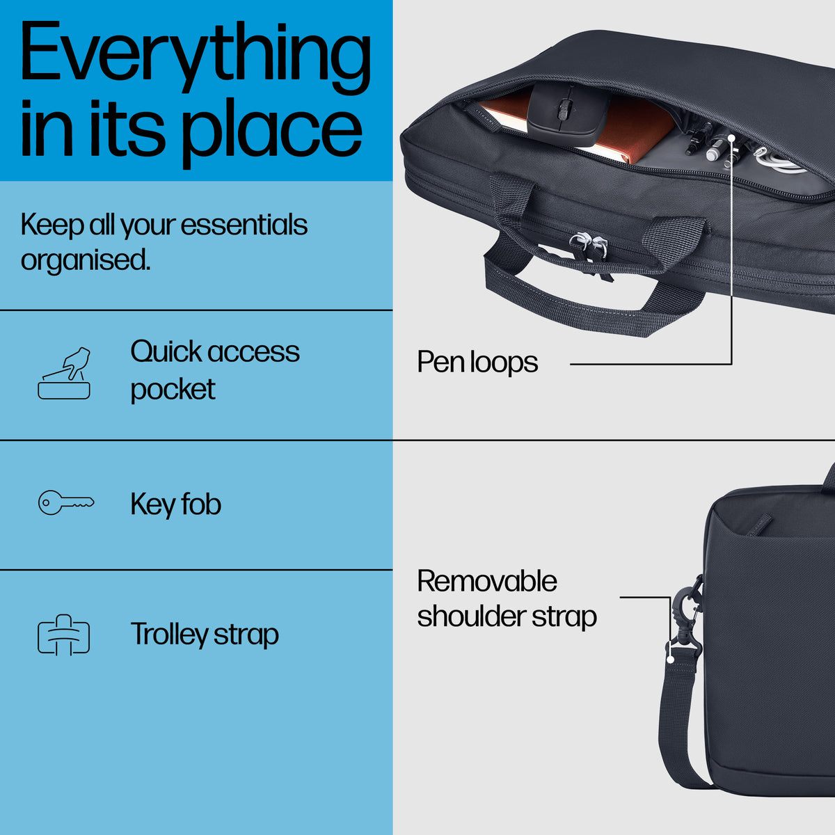 HP Inc. HP Evday 14 Odyssey Gray LaptopBriefcase