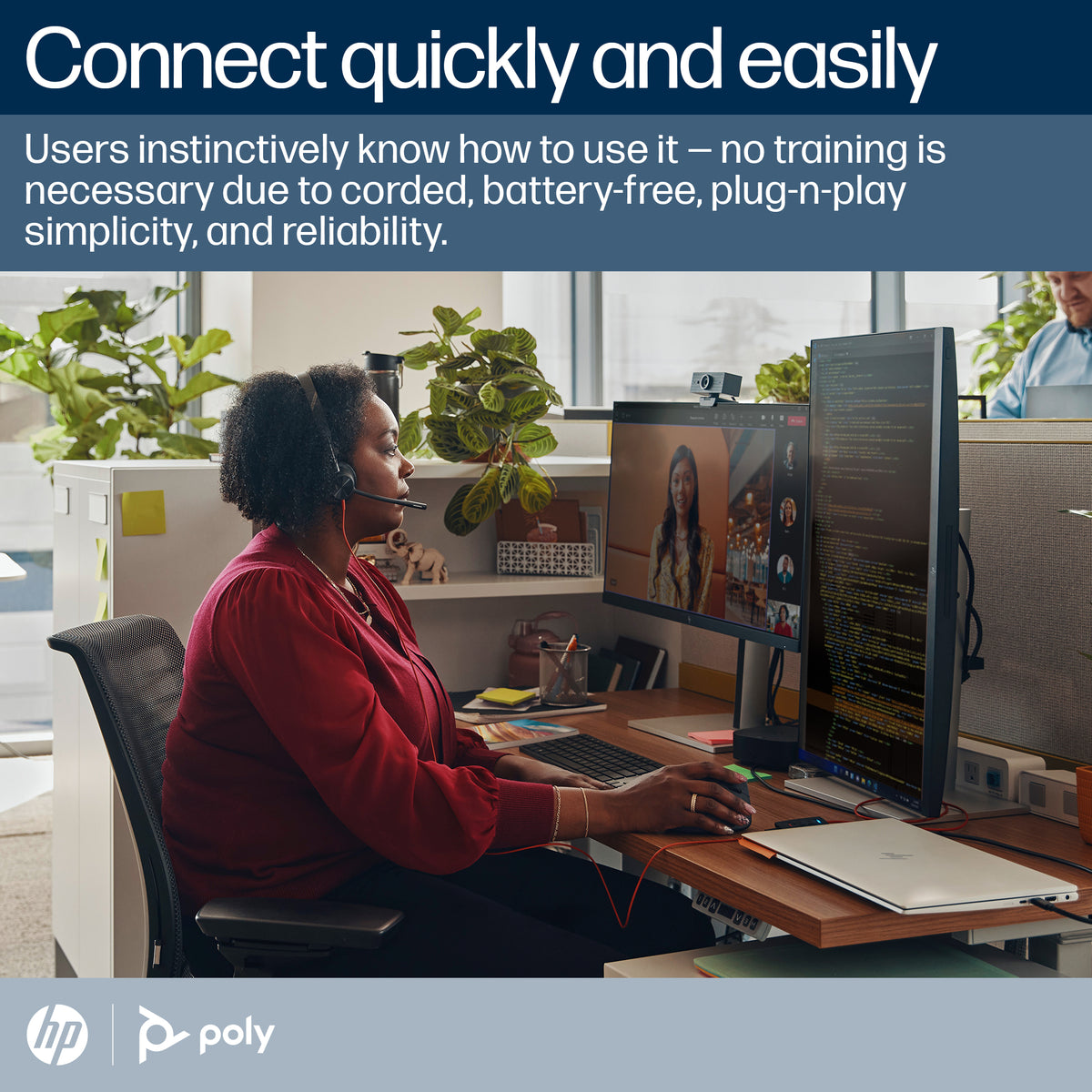 HP Inc. Poly Blackwire 3310 Monaural Microsoft Teams Certified USB-C Headset +USB-C/A Adapter