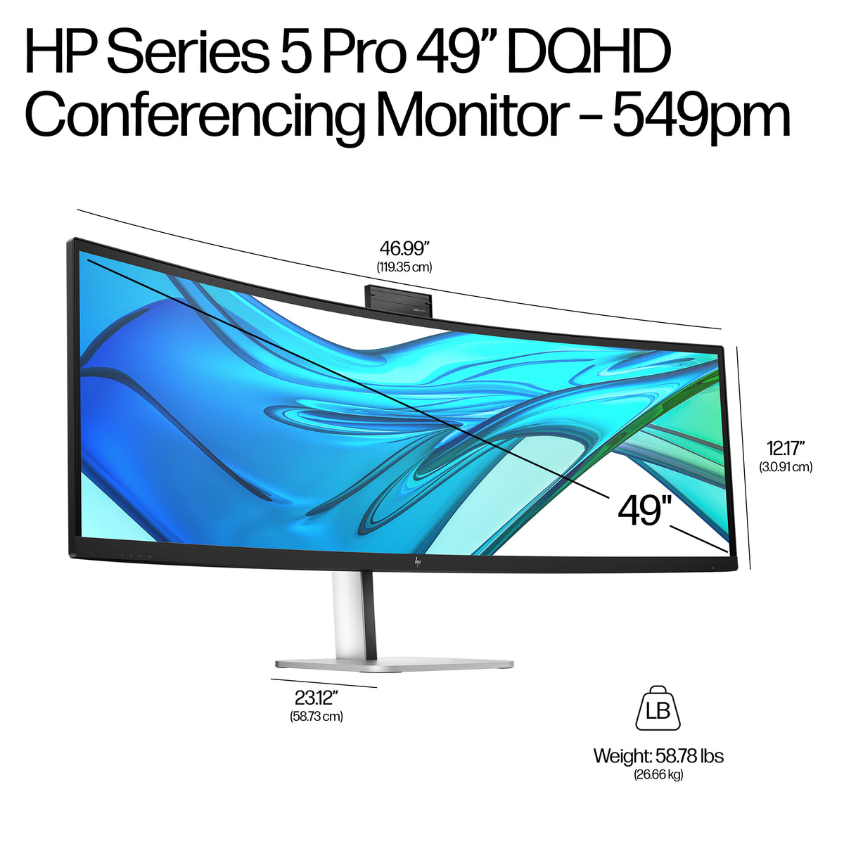 HP Inc. HP S5 549PM 49 ZOLL DQHD 32:9/5120X1440 VA 400CD 4000:1 5MS