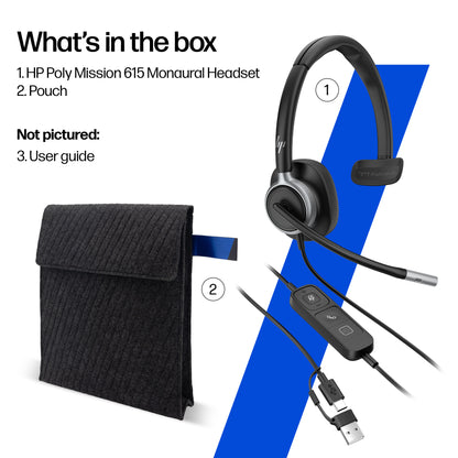 HP Inc. HP POLY MISSION 625 STEREO USB/WIRED HEADSET