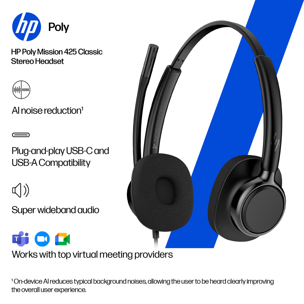 HP Inc. HP POLY MISSION 425 STEREO USB/WIRED HEADSET