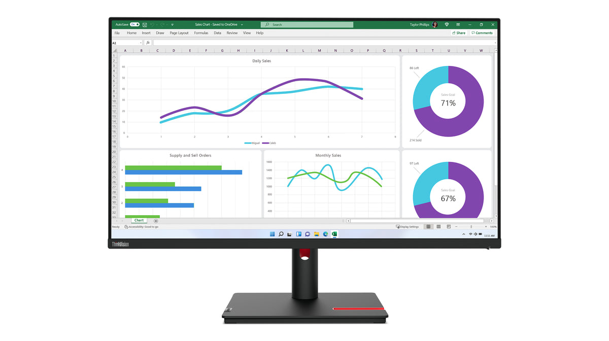 Lenovo Monitor ThinkVision T32h-30 31,5" IPS QHD AG 4ms 350cd 1000:1 60Hz Dock Tilt Swivel Lift Pivot