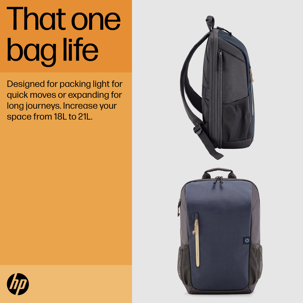 HP Inc. HP Travel LAPTOP BACKPACK 18L/IRON Grey 15.6 ZOLL