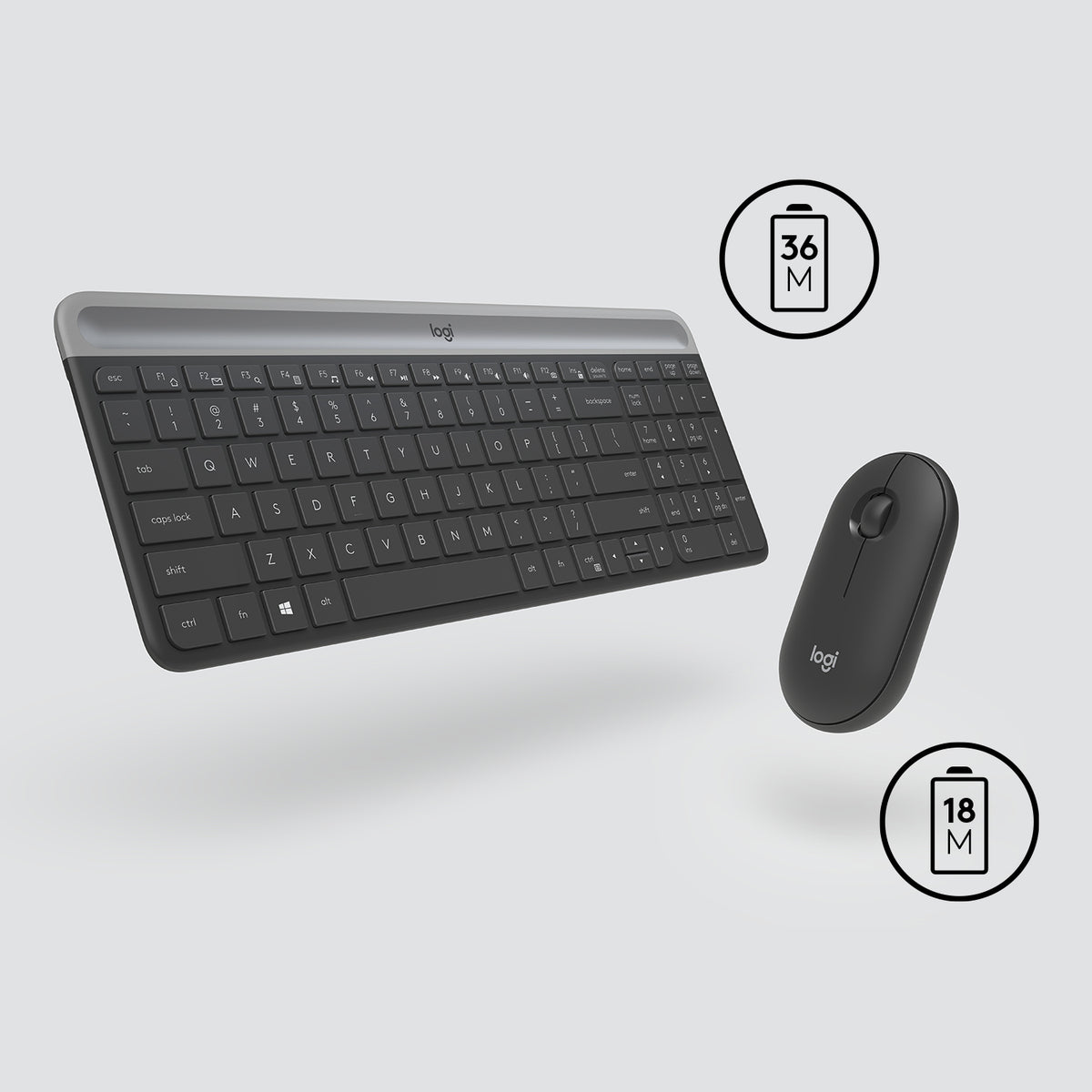 Logitech [New Damaged Box] MK470 SLIM WRLS KEYB + MOUSE/COMBO GRAPHITE - US INTL