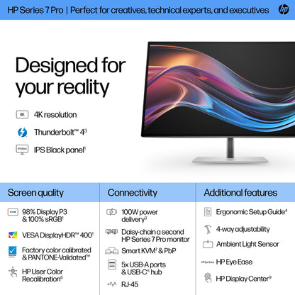 HP Inc. HP S7 Pro 727PK 27 ZOLL 4K 16:9/3840X2160 IPS 400CD 2000:1 USB-C