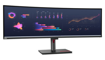 Lenovo Monitor ThinkVision P49w-30 49" 32:9 IPS 5120 x 1440 Curved 4ms 350cd 2000:1 60Hz Dock Speakers Tilt Swivel Lift