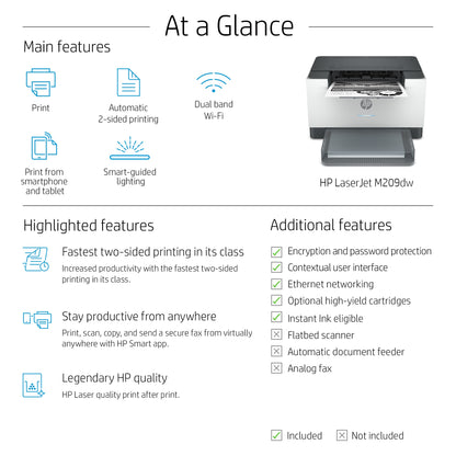 HP Inc. HP LaserJet M209dw Printer
