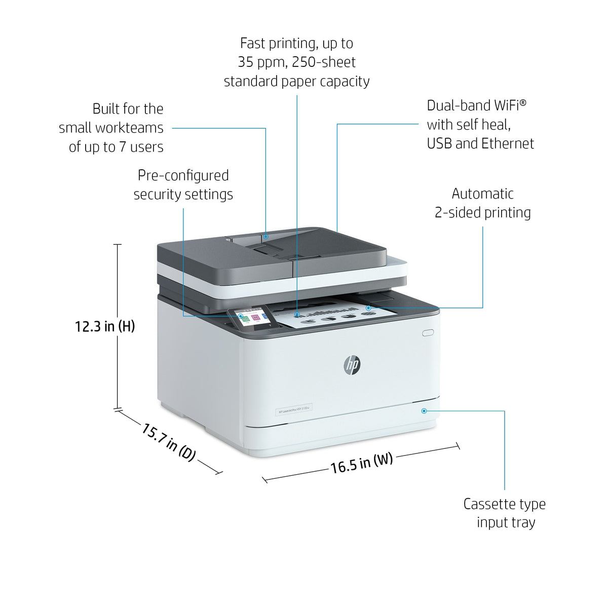 HP Inc. HP LaserJet Pro 3002dn Printer
