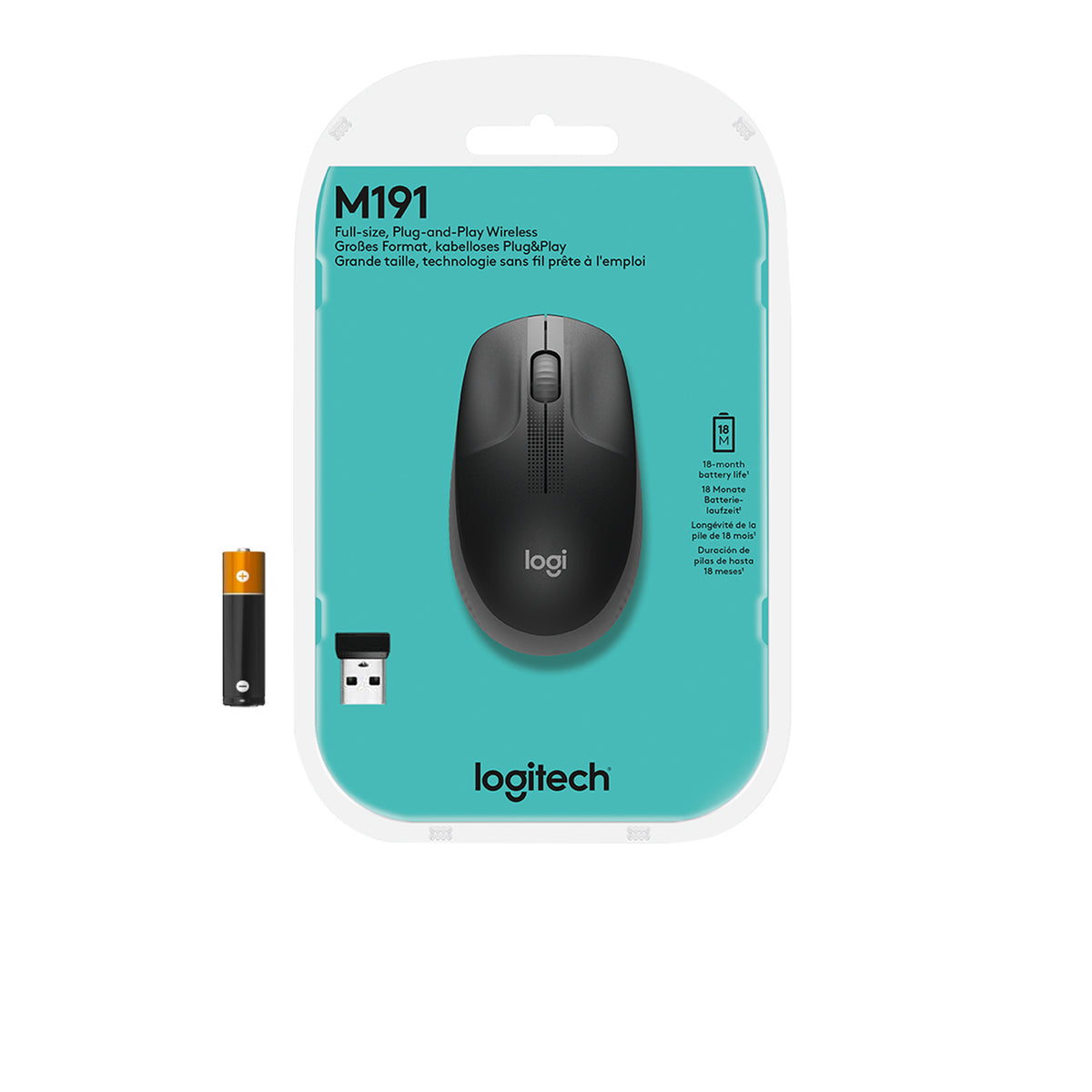 Logitech M190 FULL-SIZE WIRELESS MOUSE/CHARCOAL EMEA