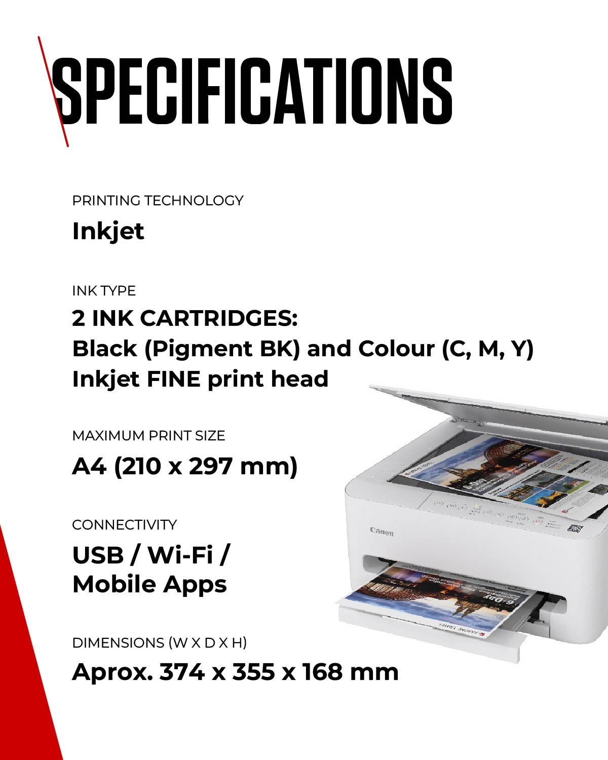 Canon PIXMA TS4150I WHITE A4 MFP 3IN1/WLAN 1200 X 1200 DPI