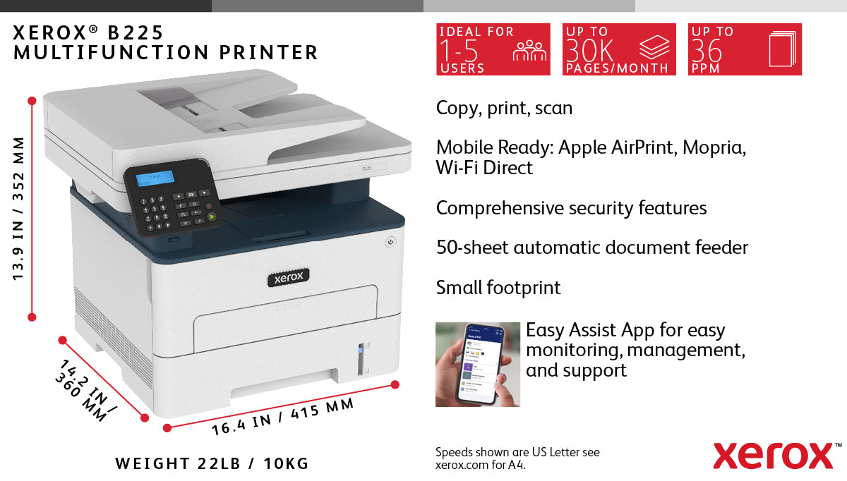 Xerox B225V_DNI MONO MFP/PRINTER