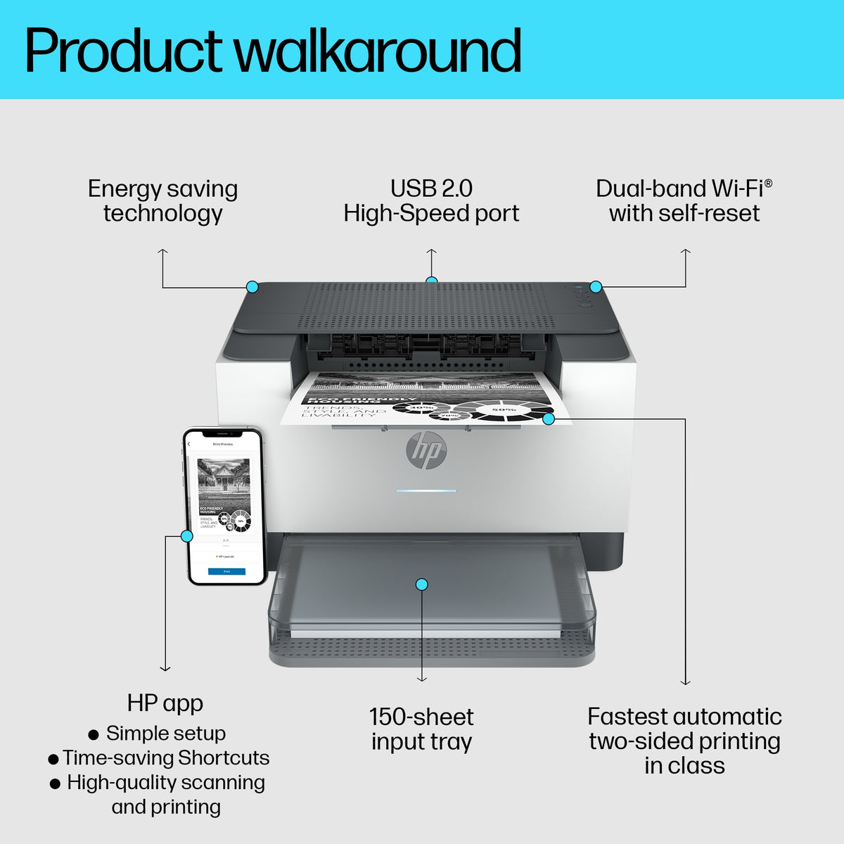 HP Inc. HP LaserJet M209dw Printer