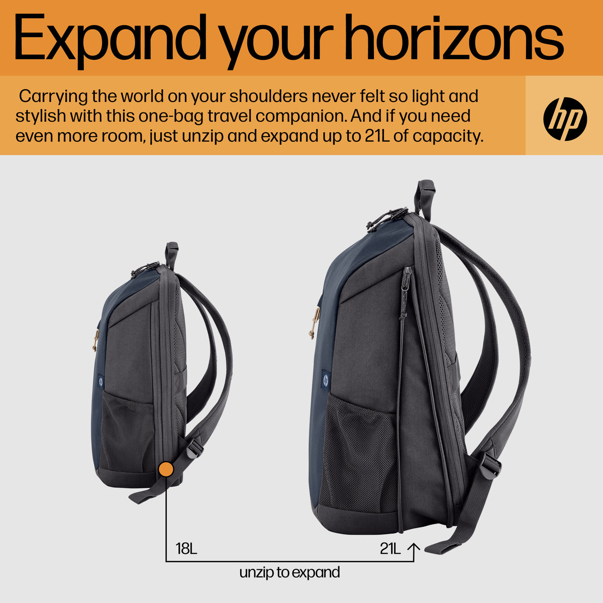 HP Inc. HP Travel LAPTOP BACKPACK 18L/IRON Grey 15.6 ZOLL