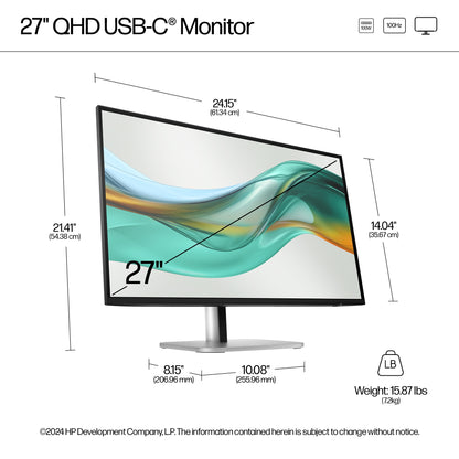 HP Inc. HP S5 Pro 527PU 27 QHD 16:9 2560X1440 IPS 350CD 1500:1 USB-C DP HDMI 3/3/0