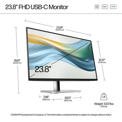 HP Inc. HP S5 Pro 524PU 23.8 FHD 16:9 1920X1080 IPS 350CD 1500:1 USB-C DP HDMI 3/3/0