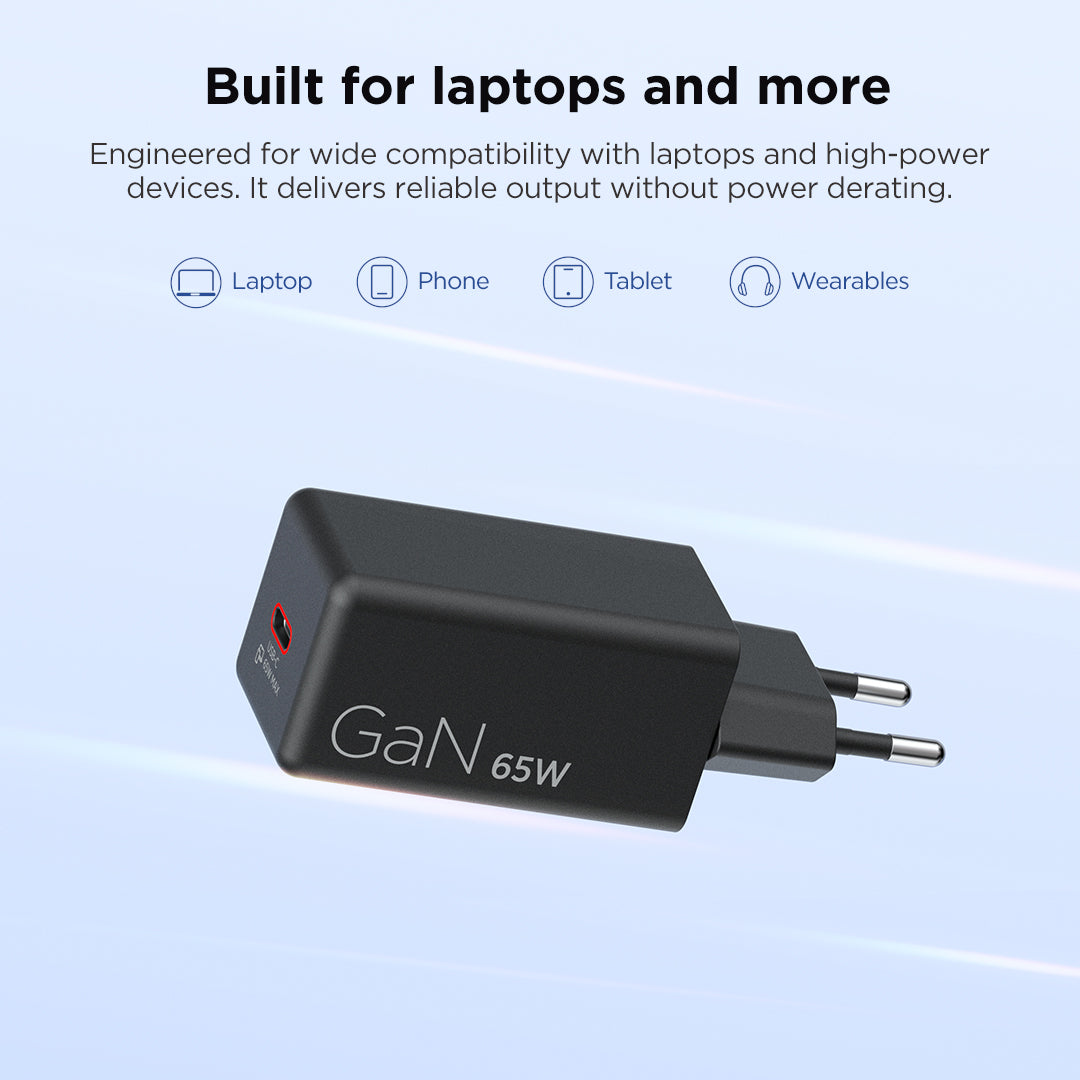 Lenovo 65W Mini USB-C GaN Charger Black -EU