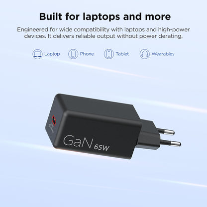Lenovo 65W Mini USB-C GaN Charger Black -EU