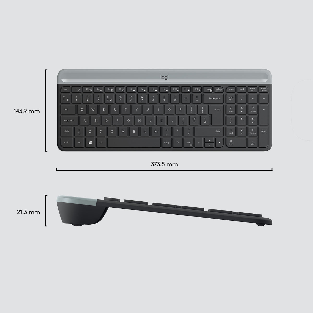 Logitech [New Damaged Box] MK470 SLIM WRLS KEYB + MOUSE/COMBO GRAPHITE - US INTL