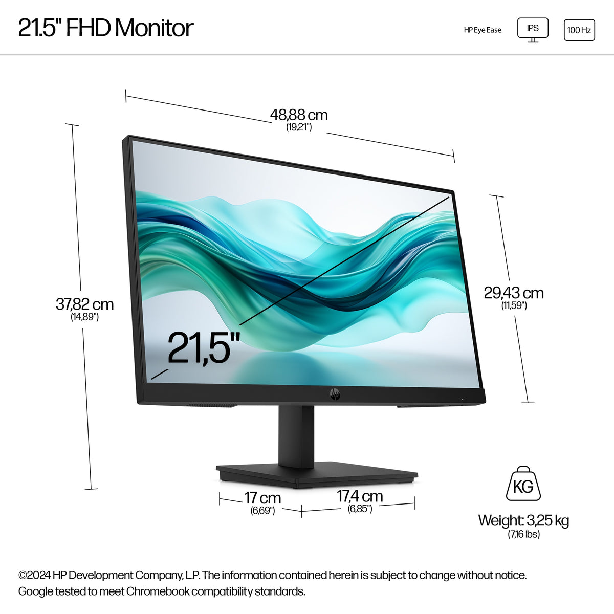 HP Inc. HP S3 Pro 322PF 21.5 FHD (1920x1080) FHD IPS 250n 5ms HDMI DP VGA 3/3/0