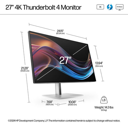 HP Inc. HP S7 Pro 727PK 27 ZOLL 4K 16:9/3840X2160 IPS 400CD 2000:1 USB-C